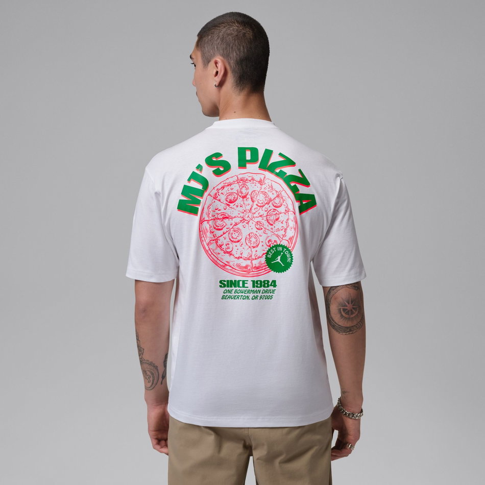 Jordan Pizza Gfx Ss Crew Erkek Beyaz Tişört