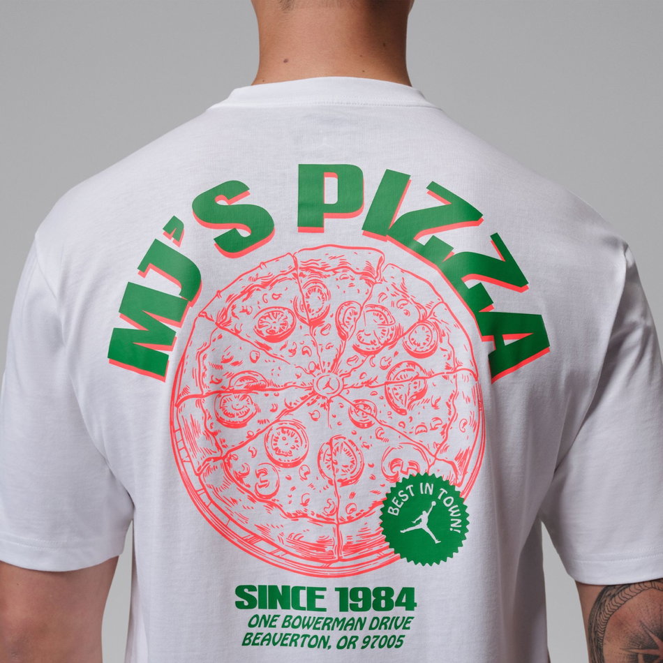 Jordan Pizza Gfx Ss Crew Erkek Beyaz Tişört