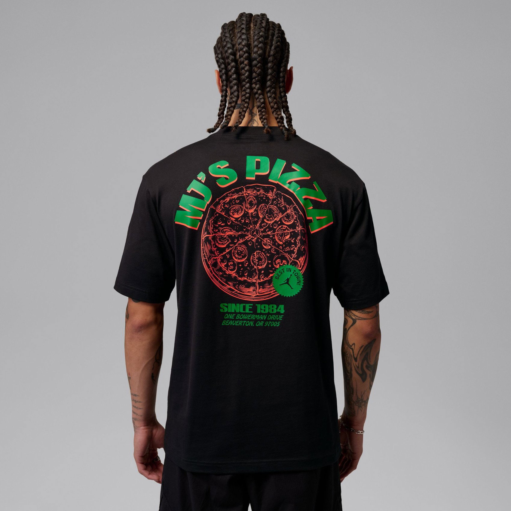 JORDAN - Jordan Pizza Gfx Ss Crew Erkek Siyah Tişört