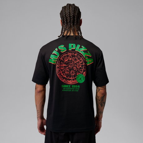 JORDAN - Jordan Pizza Gfx Ss Crew Erkek Siyah Tişört