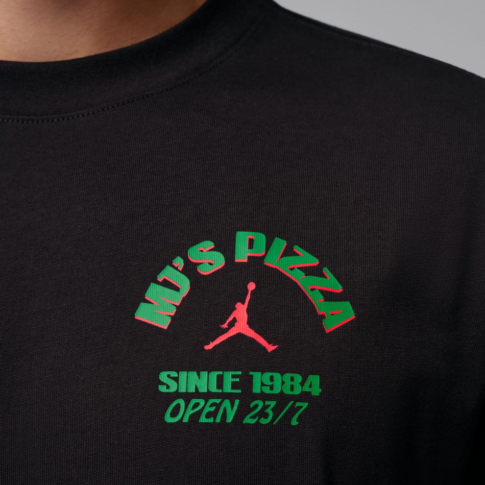 Jordan Pizza Gfx Ss Crew Erkek Siyah Tişört