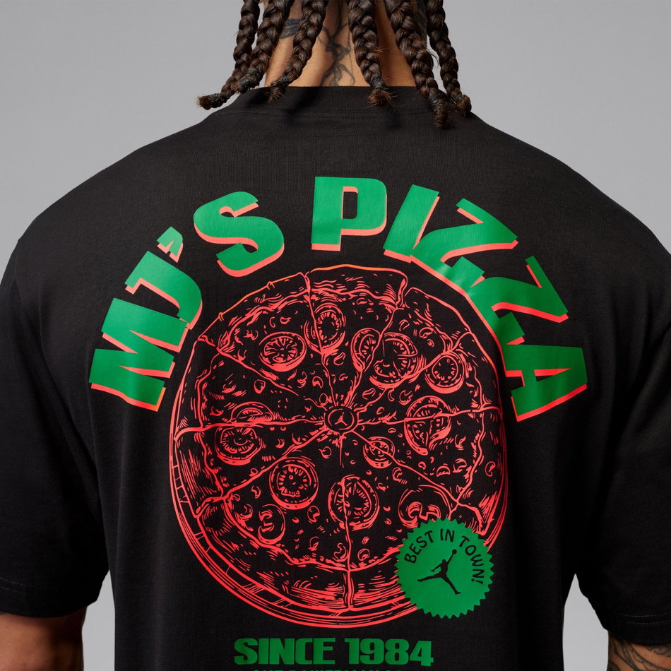 Jordan Pizza Gfx Ss Crew Erkek Siyah Tişört