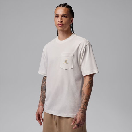 JORDAN - Jordan Pocket Ss Crew Erkek Bej Tişört