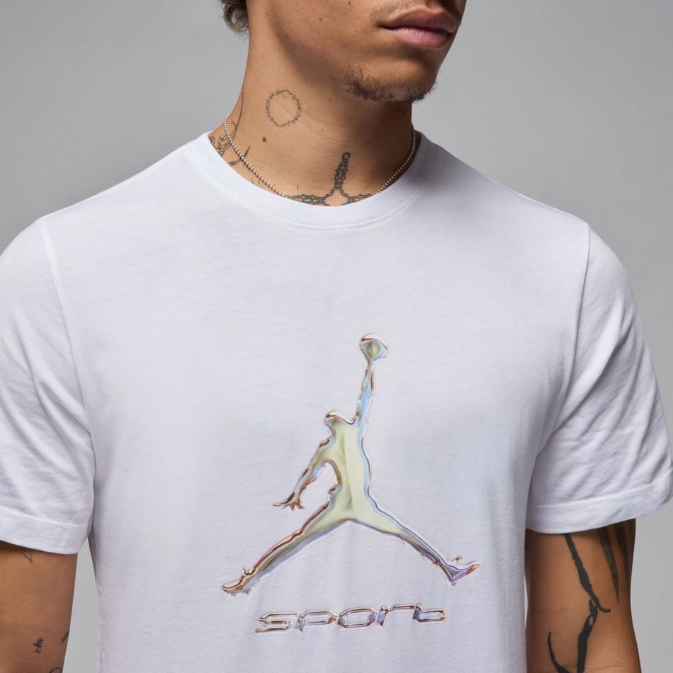 Jordan Sport Dri-FIT GFX SS Crew Erkek Beyaz Tişört