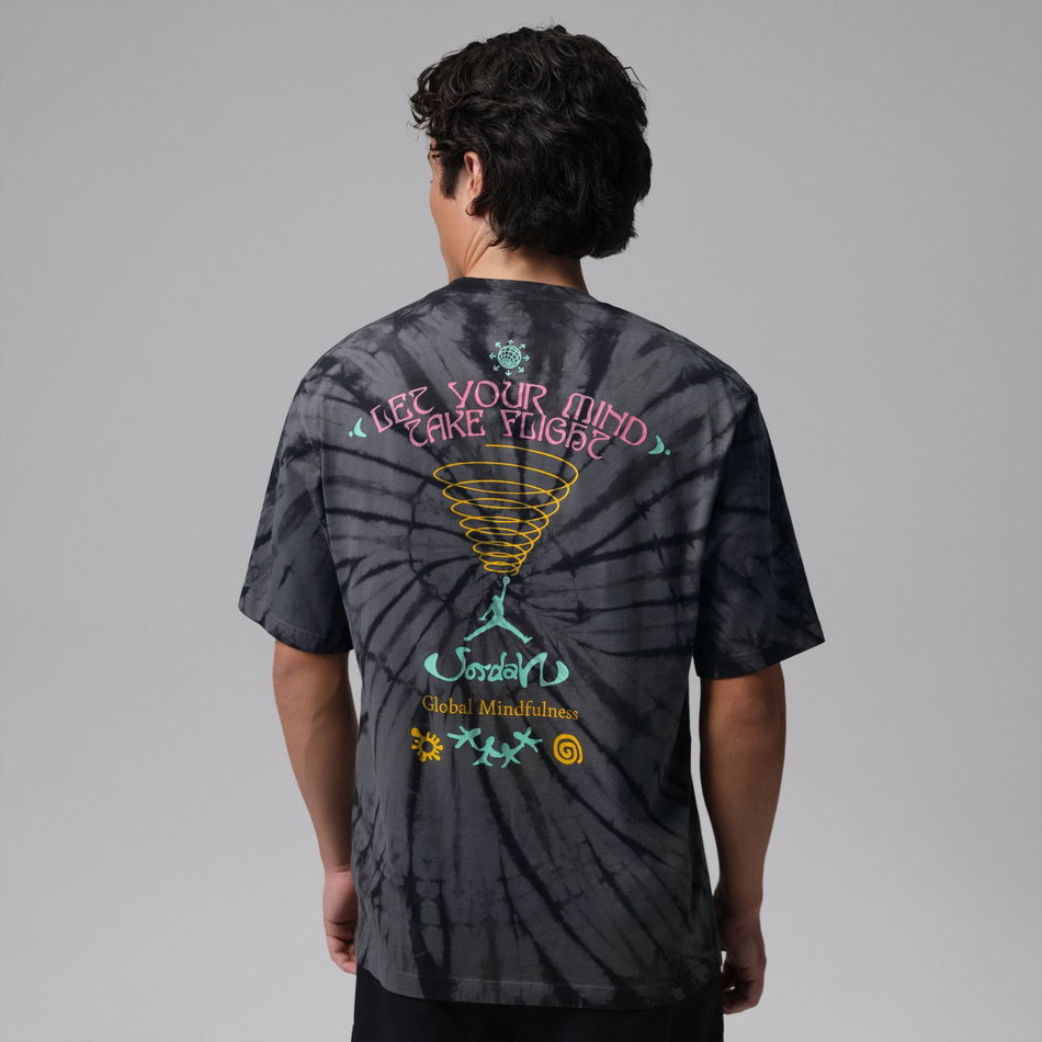 Jordan Tie Dye Fest Ss Crew Erkek Gri Tişört
