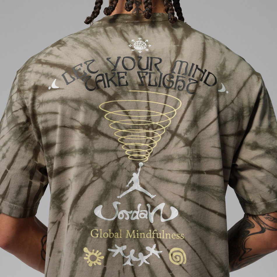 Jordan Tie Dye Fest Ss Crew Erkek Kahverengi Tişört