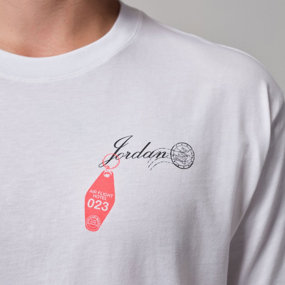 Jordan Travel Gfx Ss Crew Erkek Beyaz Tişört