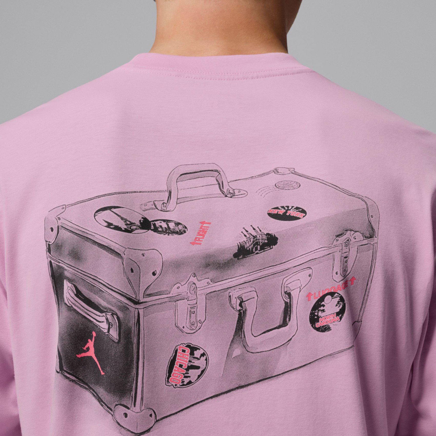 Nike Jordan Travel Gfx Ss Crew Erkek Pembe Tişört IF3163-676