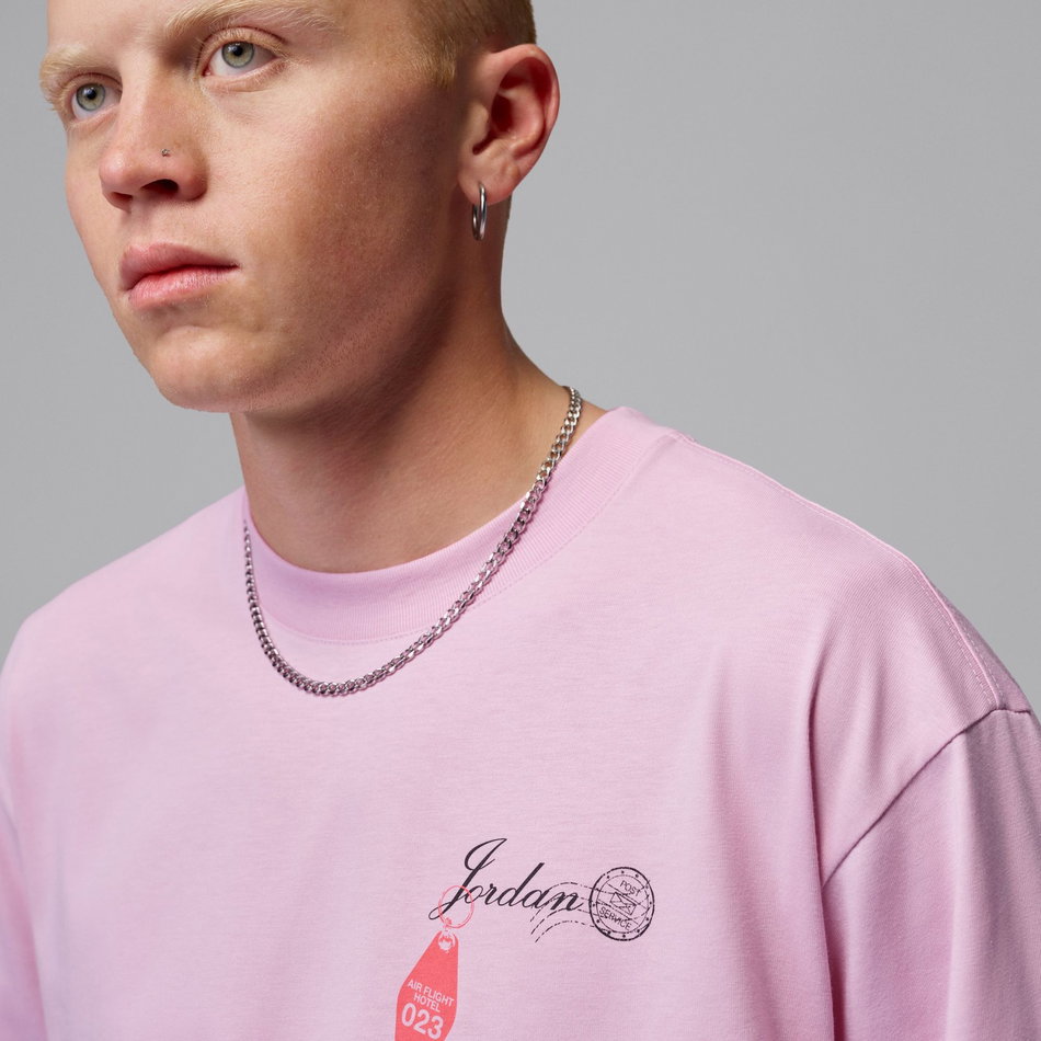 Jordan Travel Gfx Ss Crew Erkek Pembe Tişört
