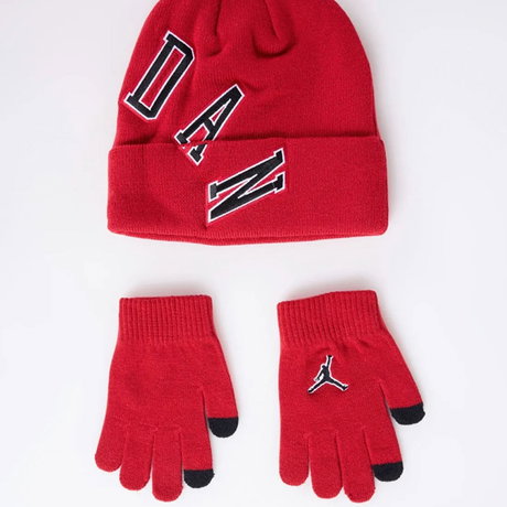 JORDAN - Jordan Varsity Beanie Set Çocuk Kırmızı Eldiven Bere Takımı
