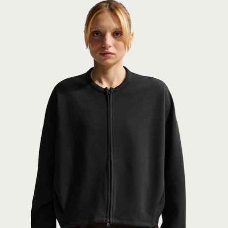 NIKE - 24.7 ImpossiblySoft Dri-FIT Soft Knit FZ Kadın Siyah Ceket (1)