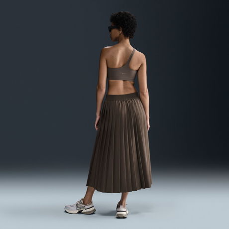 NIKE - 24.7 PerfectStretch Dri-FIT Pileli Kahverengi Kadın Etek (1)