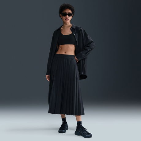 NIKE - 24.7 PerfectStretch Dri-FIT Pileli Siyah Kadın Etek