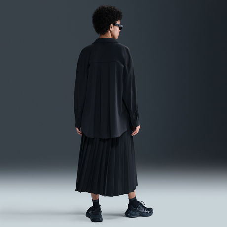 NIKE - 24.7 PerfectStretch Dri-FIT Pileli Siyah Kadın Etek (1)