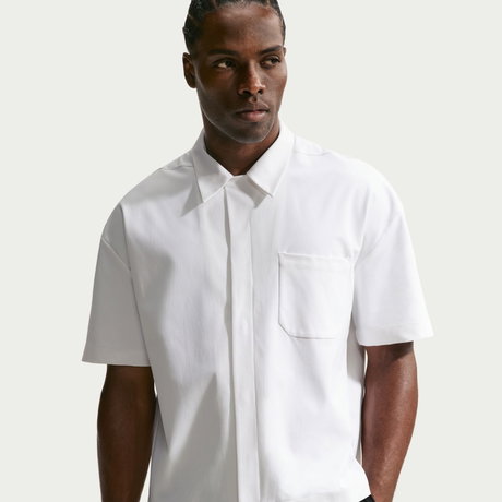 NIKE - 24.7 PerfectStretch UV Button-Up Ss Shirt Erkek Beyaz Gömlek (1)