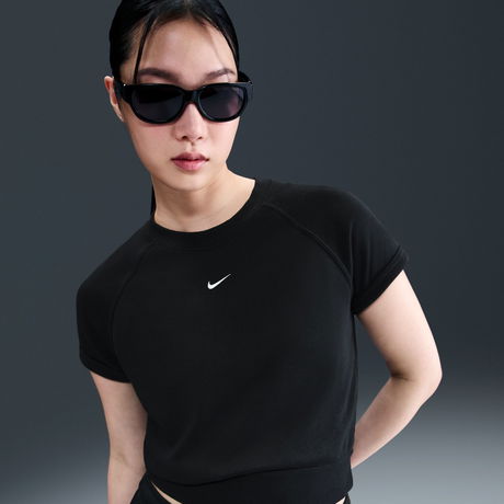 NIKE - Chill French Terry SS Top Kadın Siyah Tişört