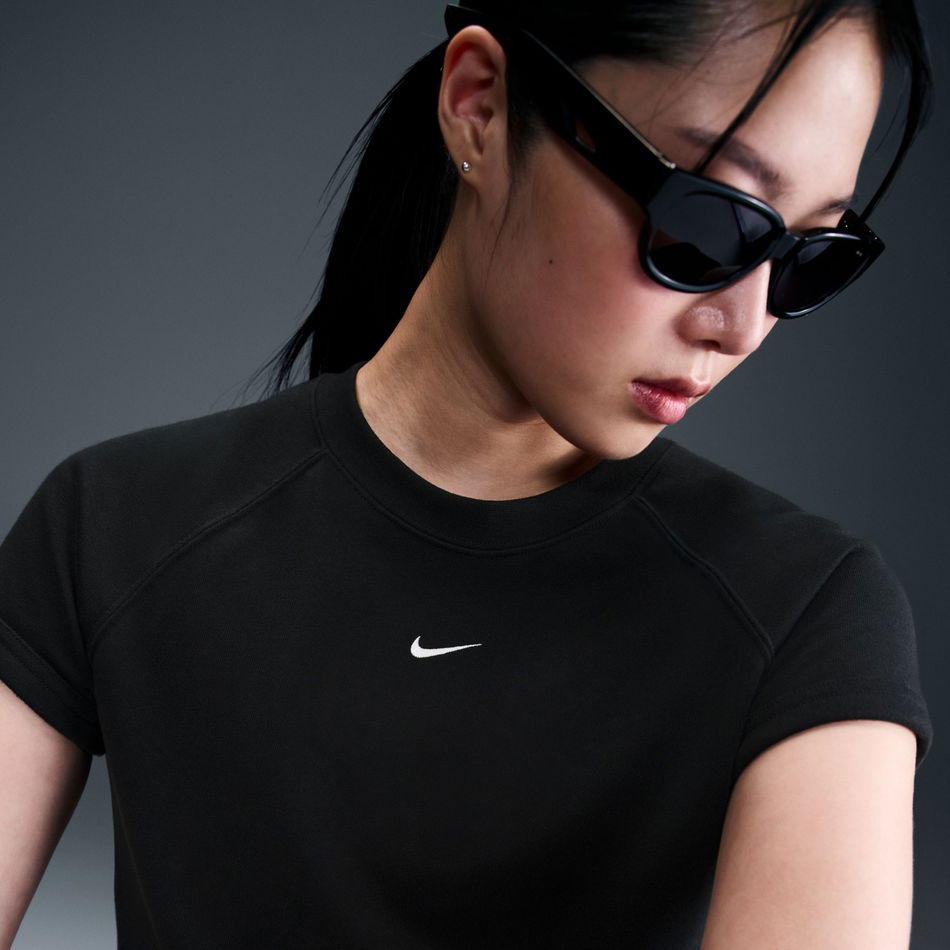 Chill French Terry SS Top Kadın Siyah Tişört