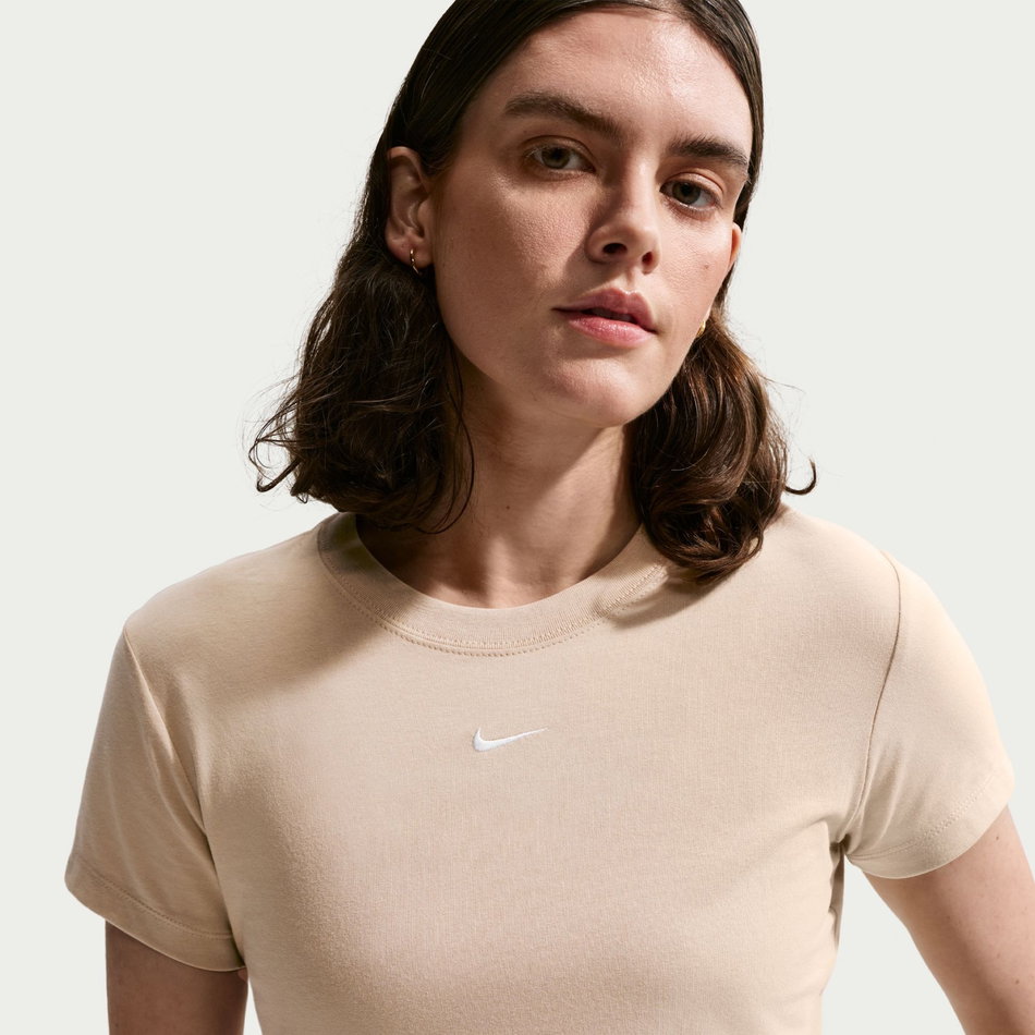 Chill Knit Crop Kadın Bej Tişört