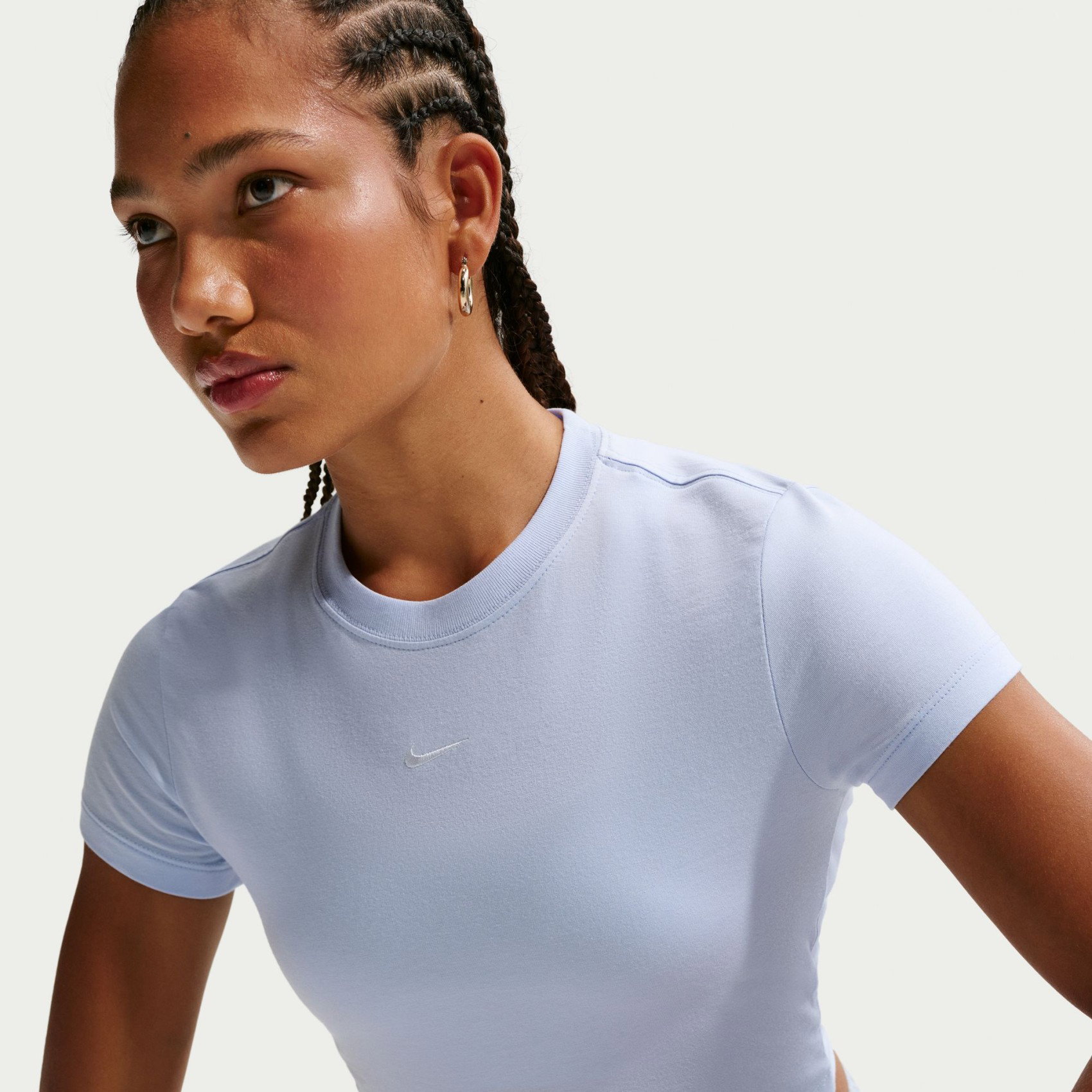 Nike Chill Knit Crop Kadın Mavi Tişört HF9538-407
