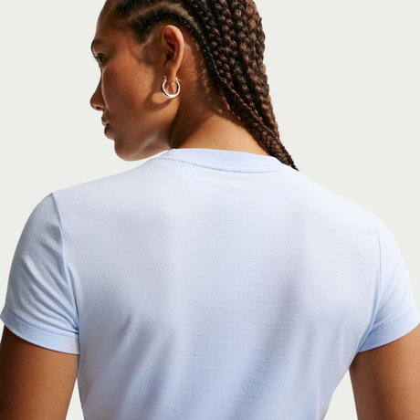 NIKE - Chill Knit Crop Kadın Mavi Tişört (1)