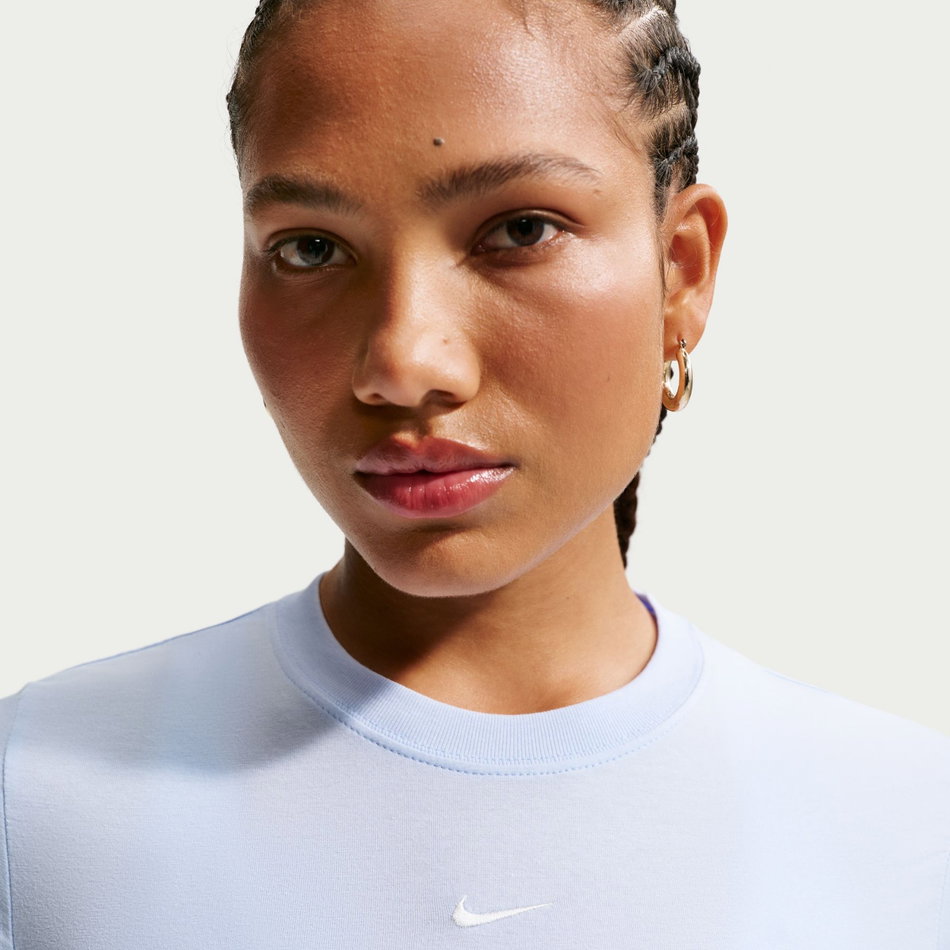 Chill Knit Crop Kadın Mavi Tişört
