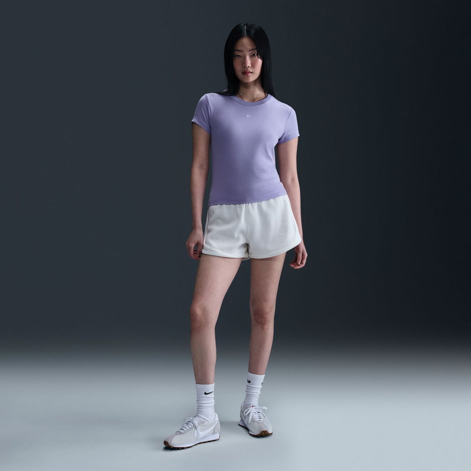 Chill Knit Crop Kadın Mor Tişört