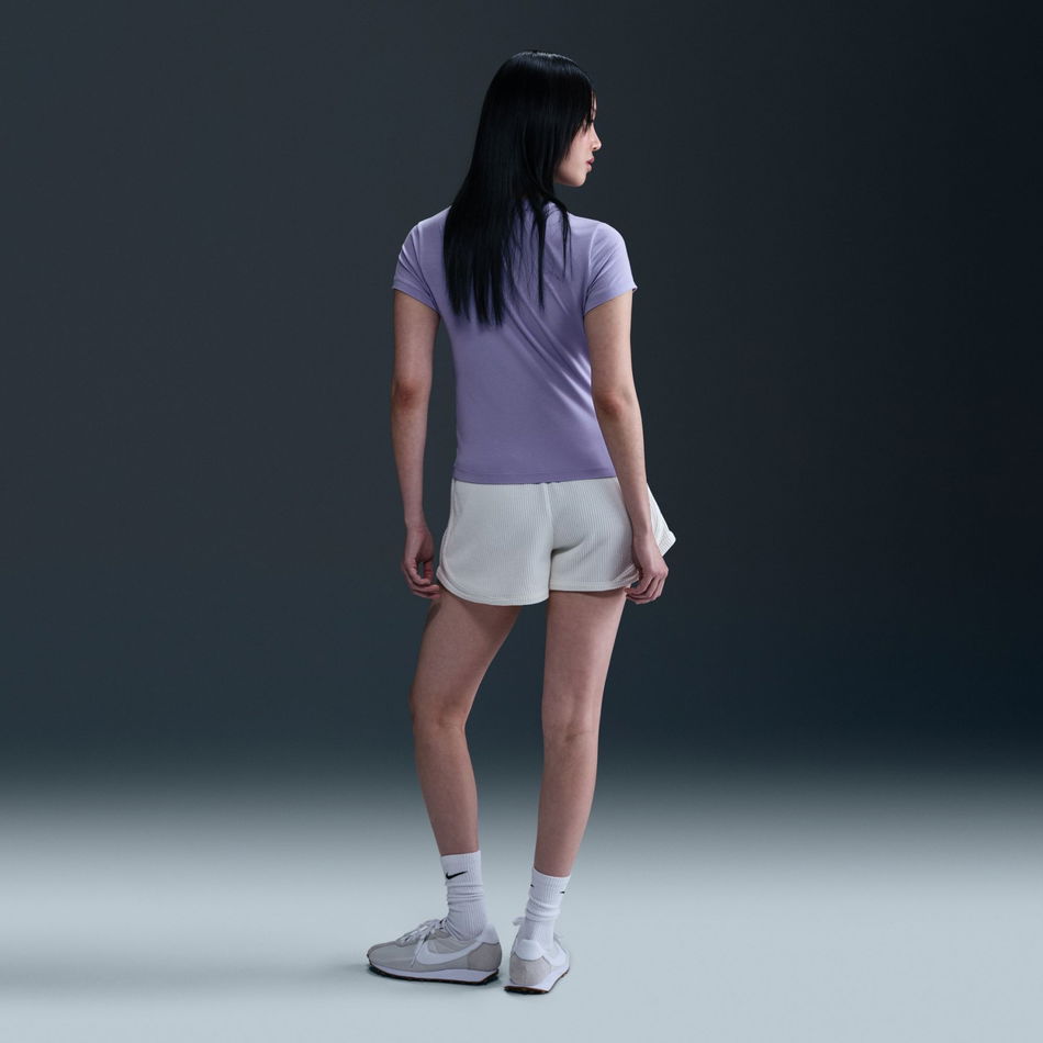 Chill Knit Crop Kadın Mor Tişört