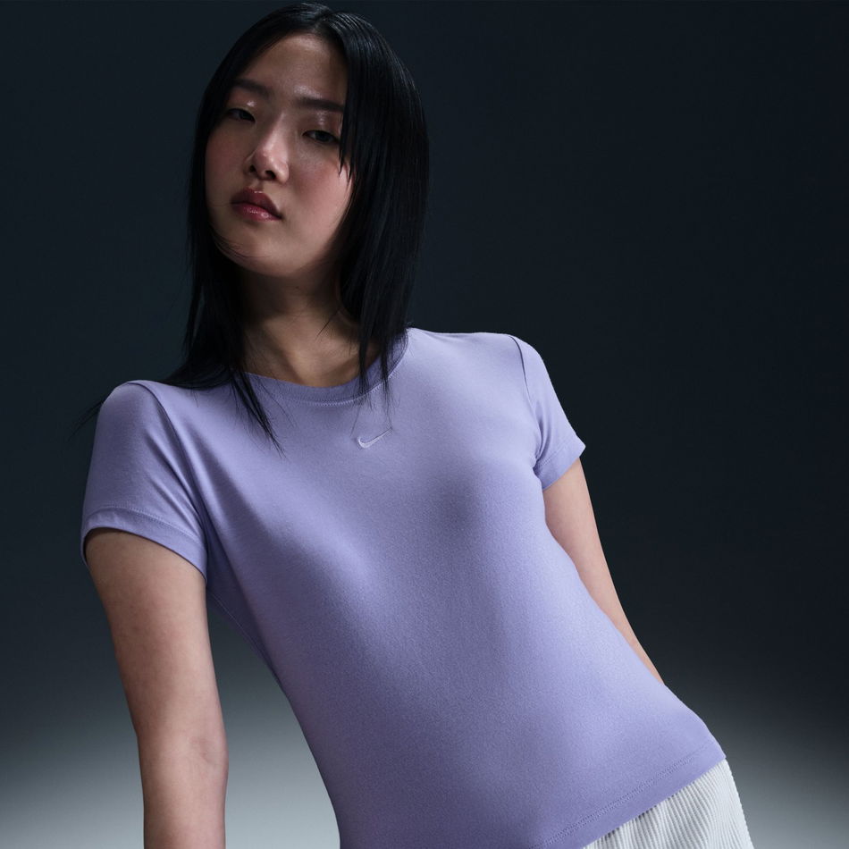 Chill Knit Crop Kadın Mor Tişört