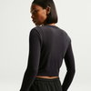 NIKE - Chill Knit LS Crop Kadın Siyah Sweatshirt (1)