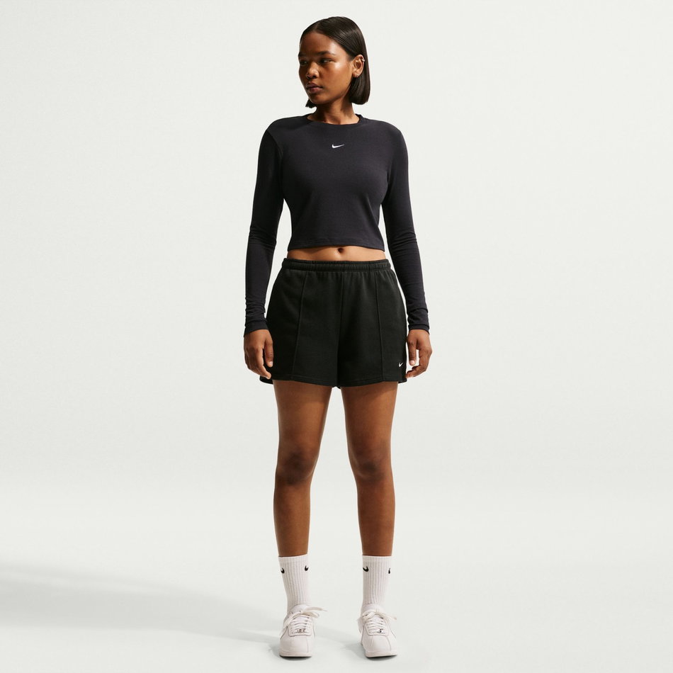 Chill Knit LS Crop Kadın Siyah Sweatshirt