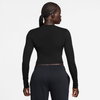 NIKE - Chill Knit LS Crop Kadın Siyah Tişört (1)