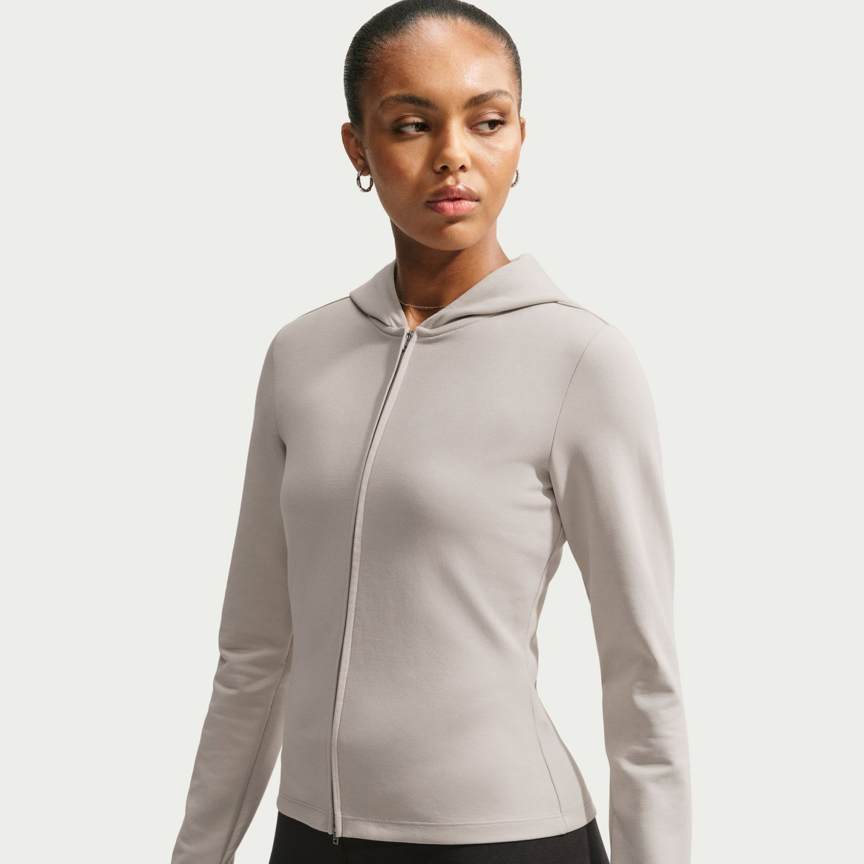 NIKE - Chill Knit Ls Fz Top Kadın Bej Sweatshirt