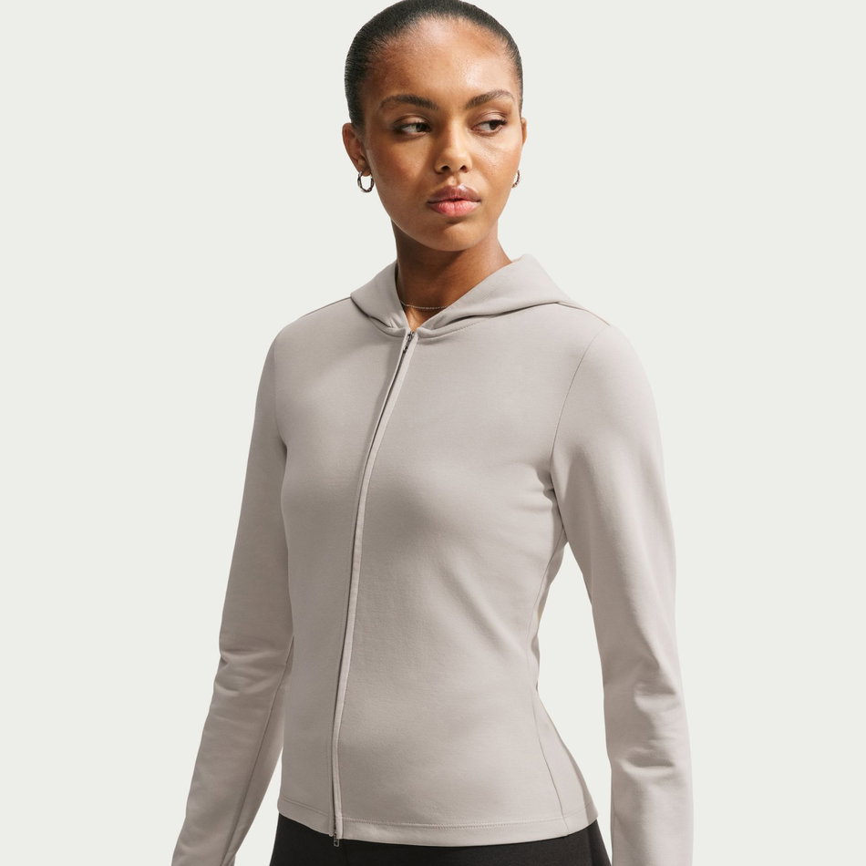 Chill Knit Ls Fz Top Kadın Bej Sweatshirt