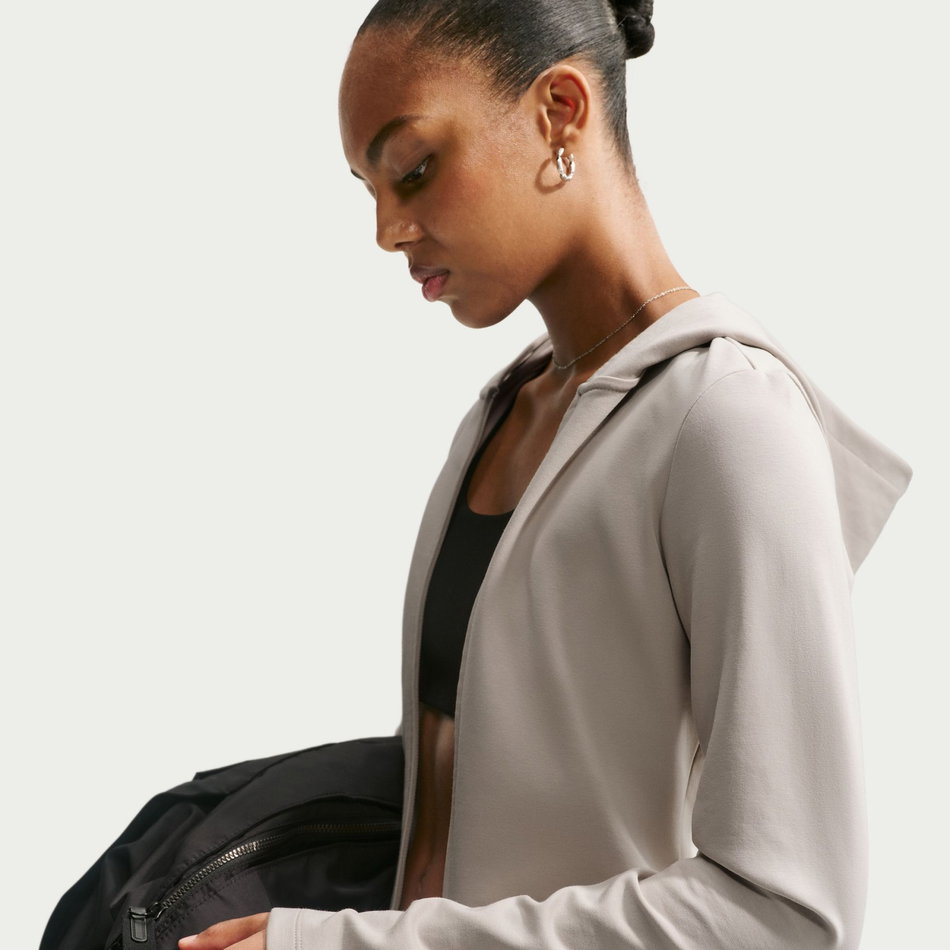 Chill Knit Ls Fz Top Kadın Bej Sweatshirt