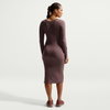 NIKE - Chill Knit Ls Midi Dress Kadın Kahverengi Elbise (1)