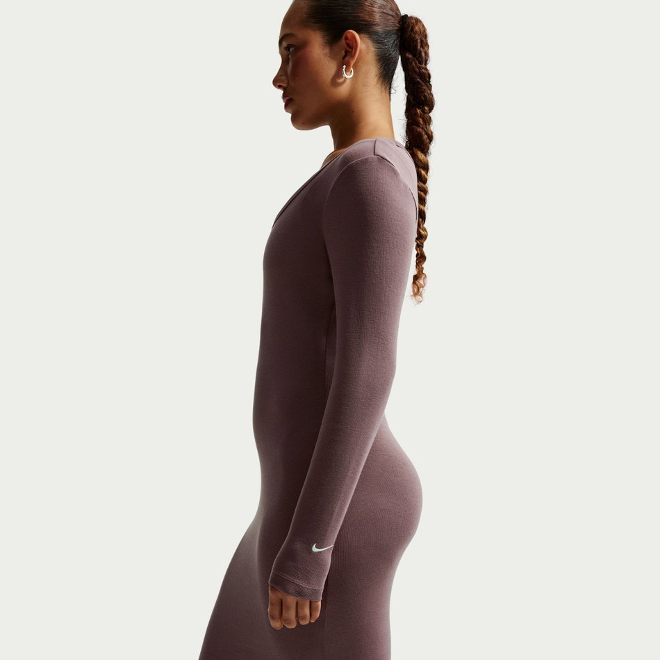 Chill Knit Ls Midi Dress Kadın Kahverengi Elbise