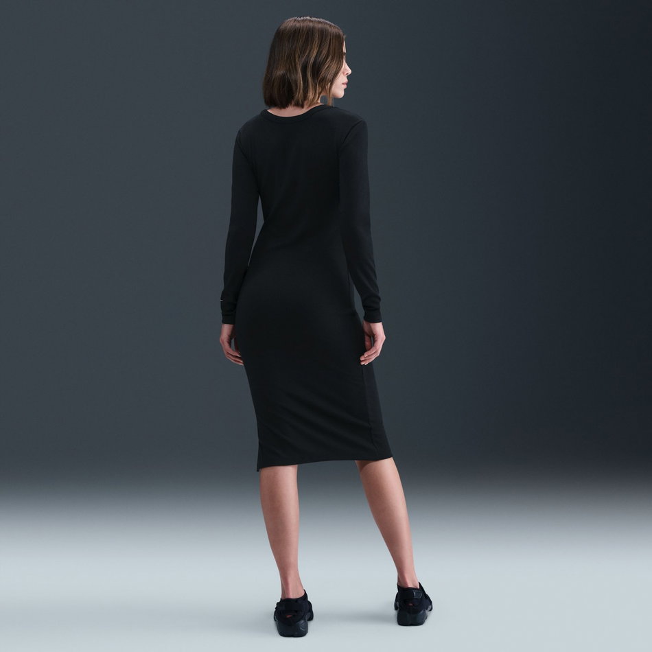 Chill Knit Ls Midi Dress Kadın Siyah Elbise