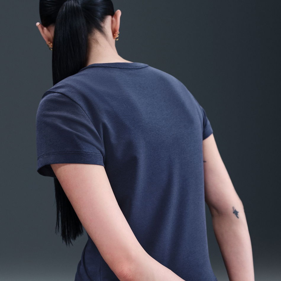 Chill Knit MD Crop Kadın Mavi Tişört