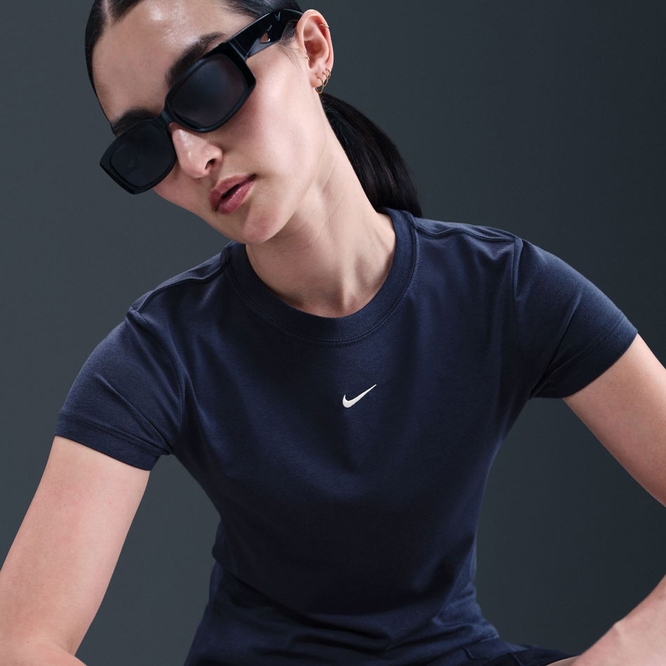 Chill Knit MD Crop Kadın Mavi Tişört