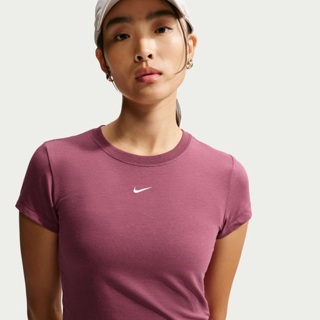 NIKE - Chill Knit Md Crop Kadın Pembe Tişört