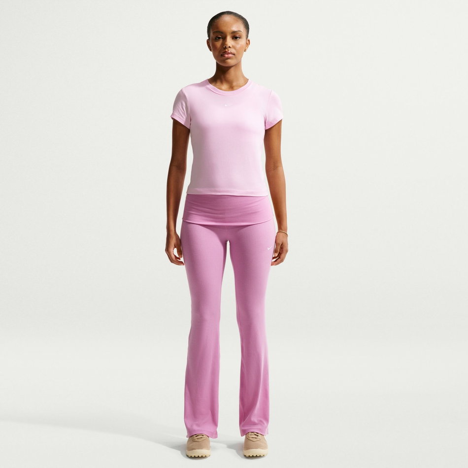 Chill Knit Md Crop Kadın Pembe Tişört