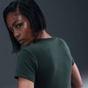 NIKE - Chill Knit Md Crop Kadın Yeşil Tişört (1)