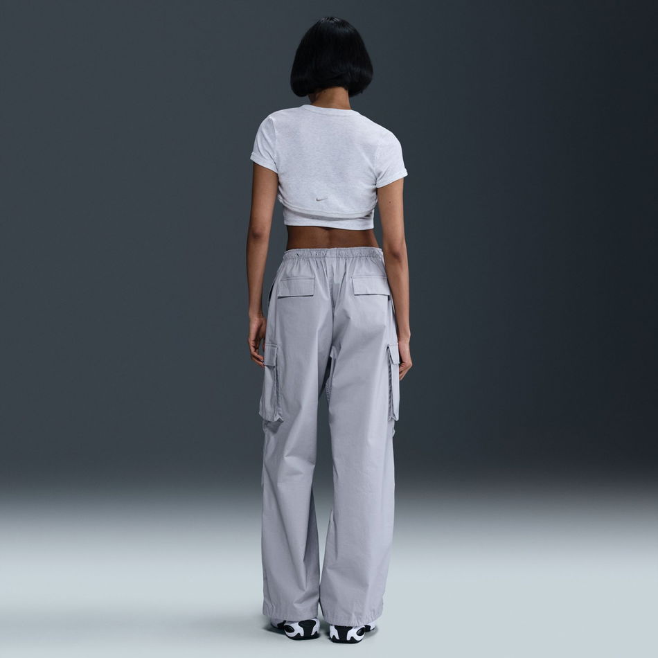 Chill Knit Mini-Rib 2in1 Crop Kadın Gri Tişört