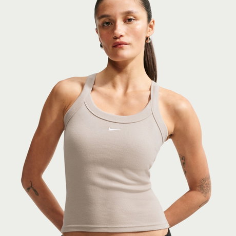 NIKE - Chill Knit Mini Ribbed Tank Kadın Kahverengi Atlet