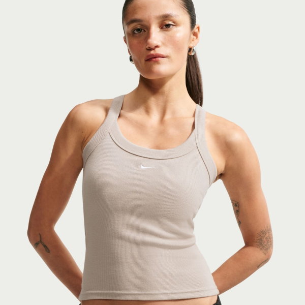 Женские Nike Chill Knit Mini Ribbed Tank Kahverengi Atlet