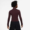 NIKE - Chill Knit Mock Kadın Bordo Uzun Kollu Tişört (1)