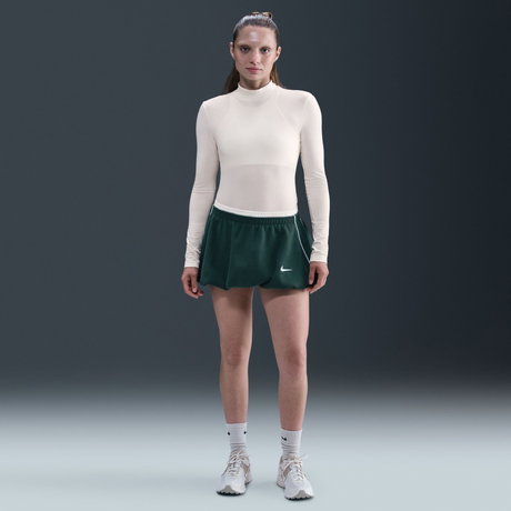 NIKE - Chill Knit Mock Tee Kadın Bej Uzun Kollu Tişört