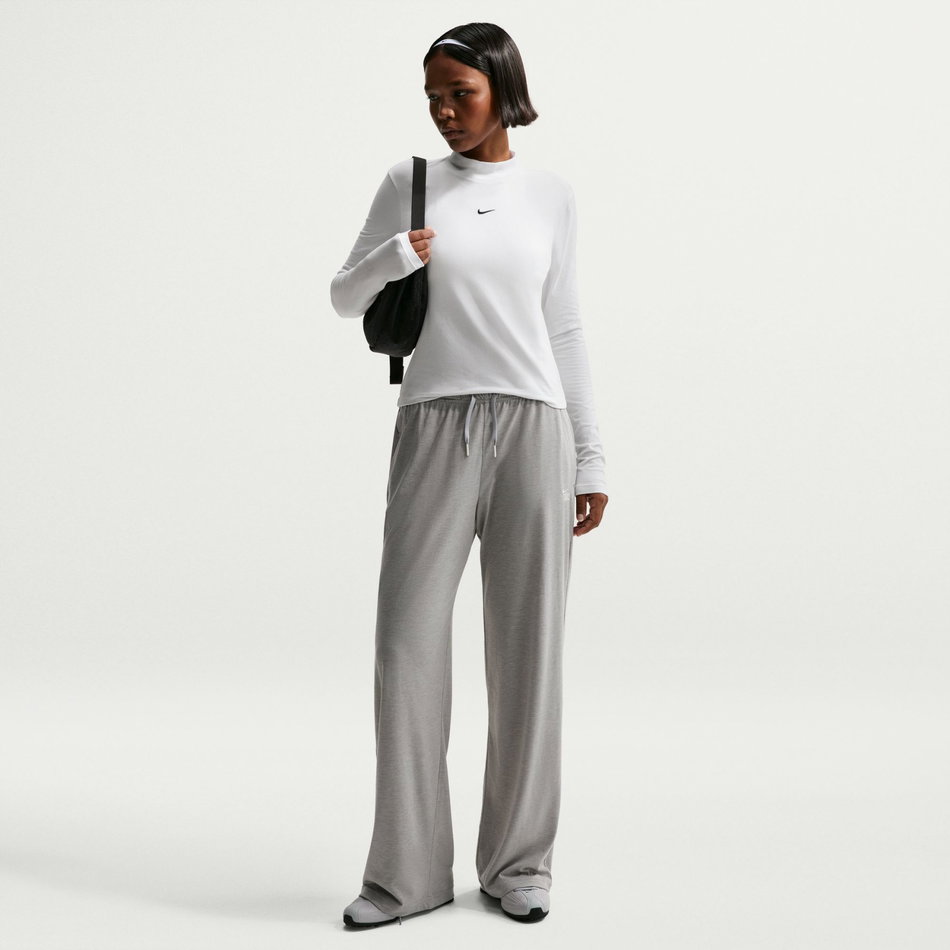 Chill Knit Mock Tee Kadın Beyaz Uzun Kollu Tişört