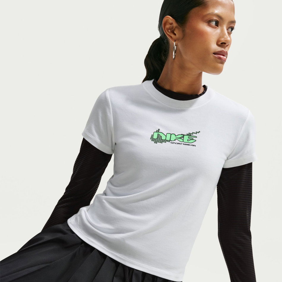 Chill Knit Mod-Cropped Tee Kadın Beyaz Tişört