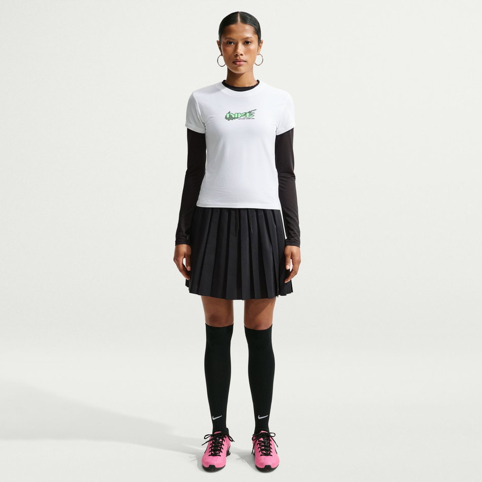 Chill Knit Mod-Cropped Tee Kadın Beyaz Tişört